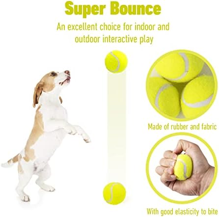 Pet Prime Dog Toy Tennis Ball 6 Pcak 2 Inch for Automatic Ball Lanucher Interactive Pet Balls for Exercise Training Play Fetch for Small to Meidum Breed
