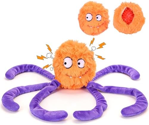 petizer Halloween Squeaky Dog Toy for Aggressive Chewers, Hidden Squeaky Ball Inside, Interactive Crinkle Toy to Keep Them Busy, Dog Ball for Medium Large Dogs