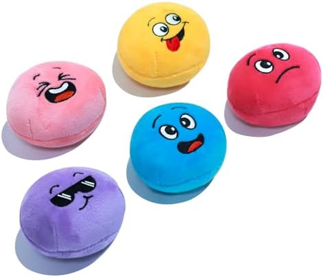 Squeaky Dog Toys, Interactive Soft Plush Puppy Toy Balls for Small Medium Breed, Cute Stuffed Pet Teething Ball Pack to Keep Dogs Busy