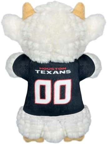 Pets First NFL Houston Texans Toy for Dogs and Cats with Squeaker, Wearing a Team Jersey! Fun & Sporty Goat Shaped Dog Chew Toy, Interactive Pet Toy