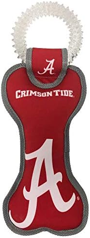 Pets First NCAA Alabama Crimson Tide Dental Dog TUG Toy with Squeaker. Tough PET Toy for Healthy Fun, Teething & Cleaning Pets Teeth & Gum