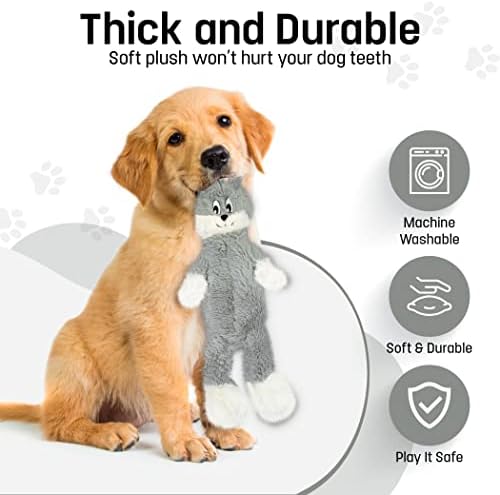 FGA MARKETPLACE Frog-Grey Rabbit Flat NO Stuffing NO Squeak Plush Dog Toy, Funny Style Will Entertain Your Pet for Hours, Recommended for Small and Medium Dog 21 INCH Long