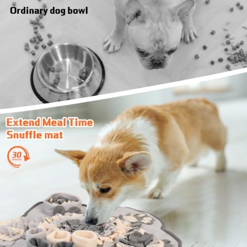 Snuffle Mat for Small Medium Dogs Nose Smell Training, Light Grey