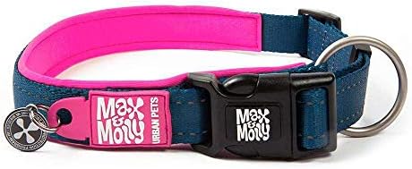 Max & Molly Ultra Comfortable Padded Neoprene Sport Dog Collar with Reflective Stitching and Smart Id Tag, Matrix Pink M