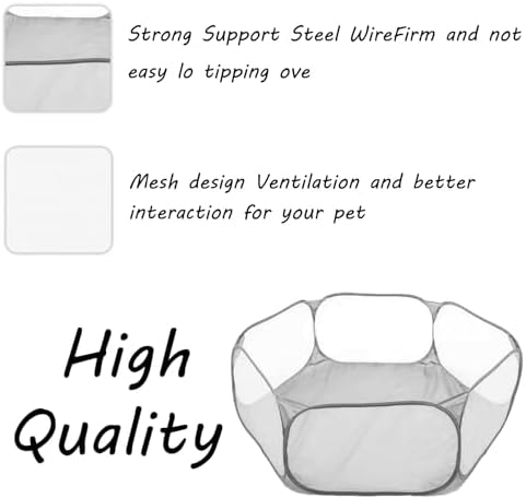 Small Animals Playpen, Portable Pop-up Open Interactive Pet Tent, Indoor Outdoor Fence for Rabbits, Guinea Pig, Hamster, Chinchillas, Kittens, Puppies
