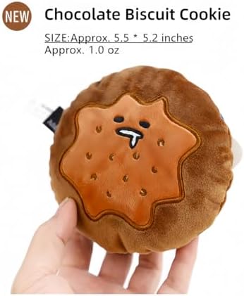 Dog Plush Squeaky Toy – 2 Packs Durable Interactive Chew Toy for Small, Medium & Large Dogs, Teeth Cleaning & Boredom Relief (Medium, Super Jumbo Egg Chocolate Biscuit Cookie)