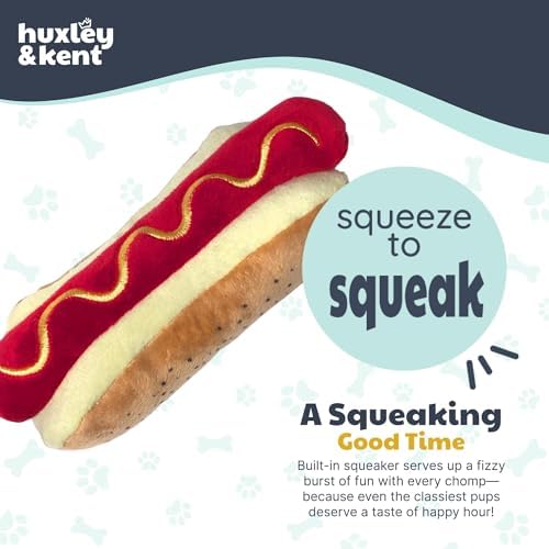 Huxley & Kent Power Plush Squeaky Dog Toy, Haute Dawg, Small