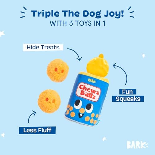 BarkBox Chewz Ballz 3-in-1 Interactive Plush Dog Toy