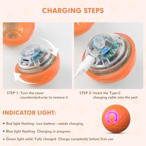 Interactive Dog Toys, Orange, for Small Dogs