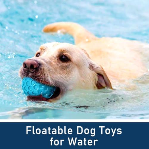 Indestructible Squeaky Dog Ball for Aggressive Chewers, Rubber Interactive Dog Toy for Teething, Relieving Anxiety. Chew Toy for Large, Medium Breeds, Outdoor & Indoor Ball.