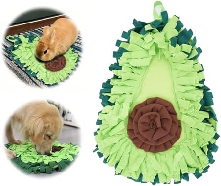 Avocado Snuffle Mat for Dogs, Slow Feeder Enrichment Toy, Anti-Slip Bottom, Machine Washable, 15 x 19 Inches, for All Dog Sizes (Green/Gray)