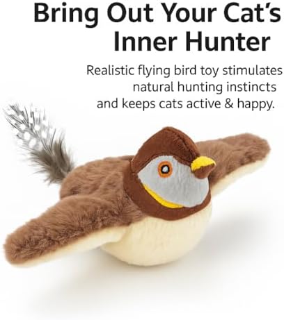 Flapping Bird Cat Toy, White Faced Sparrow