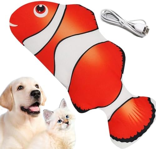 VAIZIQ Plush Toy, Flopping Fish Electric Moving Dog Fish Toy, Interactive Pet Toys for Dog Exercise, Small and Medium Dogs