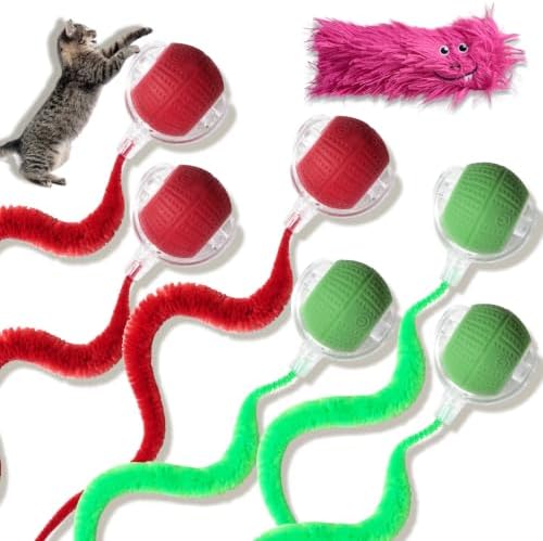 Interactive Cat Toys for Indoor Cats, Fast Rolling on Carpet Flash and Motion Activated Cat Balls for Bored Indoor Cats