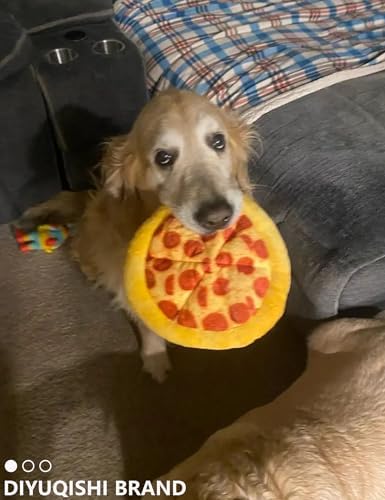 Pizza Shaped Plush Puppy Chew Toy, Built-in Squeaker