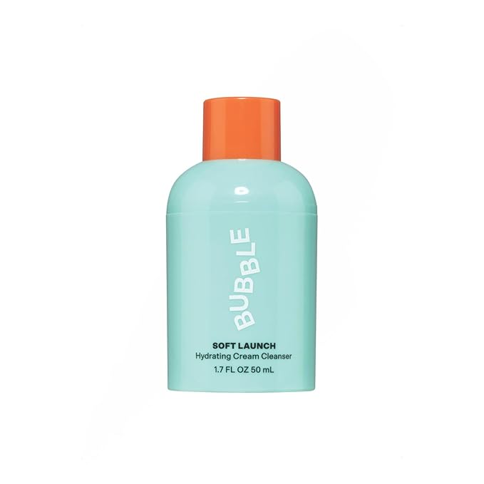 Bubble Skincare Soft Launch Cream Cleanser - Hydrating Facial Cleanser for Dry Skin - Foaming Face Wash Enriched with Avocado Oil to Soothe + Nourish Without Stripping Essential Moisture (50ml)