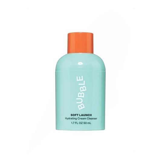 Bubble Skincare Soft Launch Cream Cleanser - Hydrating Facial Cleanser for Dry Skin - Foaming Face Wash Enriched with Avocado Oil to Soothe + Nourish Without Stripping Essential Moisture (50ml)