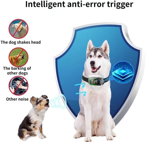 Dog Bark Collar,Rechargeable Smart Barking Collar, Anti Barking Training Collar with 5 Adjustable Sensitivity & Beep Vibration Shock, Bark Shock Collar for Large Medium Small Dogs