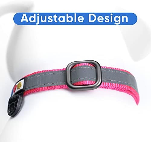 Pawtitas Customized Martingale Dog Collar Reflective Reflective Dog Collar Embroidered Personalized Name Phone Number Adjustable for Puppies Small Medium Large Size Dogs Large Pink