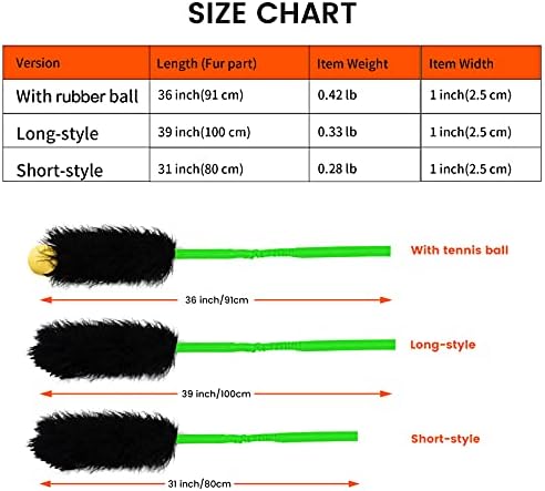 HOWGO Dog Rope Toy,Dog Bungee Chaser Toy 100% Sheepskin,Sheep Smell Tug Toy for All Breeds(Green, Long with Ball)