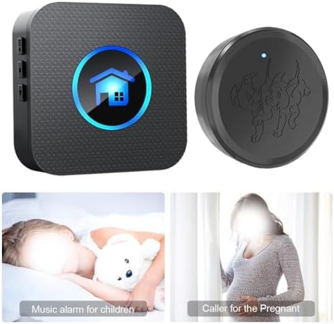 Smart Dog Doorbell Wireless Door Bell with Touch Button, 55 Personalized Ringtones and Adjustable Volume for Potty Training Puppies and Dogs to Report Exit (1