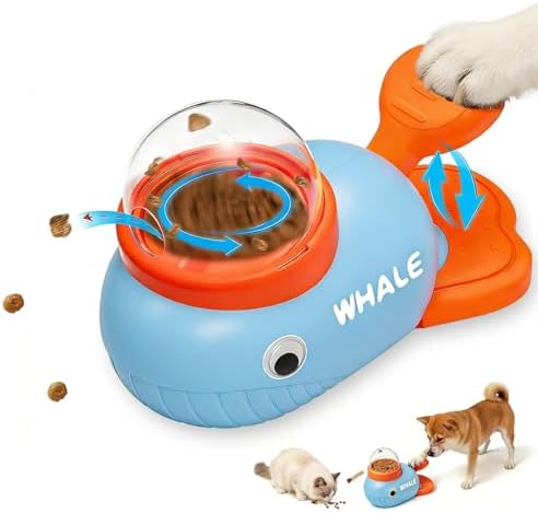 Interactive Puzzle Toy Treat Dispenser Toy for Dog & Cat, Whale Slow Feeder | Eenrichment Toys for Small Medium Dogs & Cats, Promotes IQ Training Reduces Bloating Anti Gulping