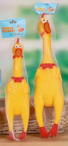 Screamin' Chicken Dog Toy with Squeaker | Durable Rubber | Interactive Fetch & Chew Toy for Small, Medium and Large Dogs | American Owned Small Business