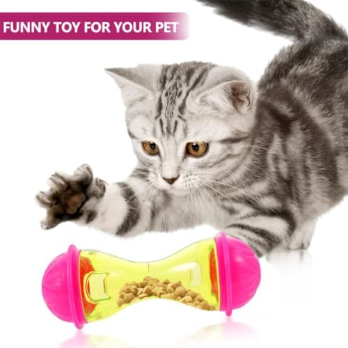 Toddmomy 2pcs Bone Shape Pet Treat Dispenser for Cats and Dogs, Multi-Functional Interactive Food Dispensing for Feeding and Playing, Sturdy Abs Material
