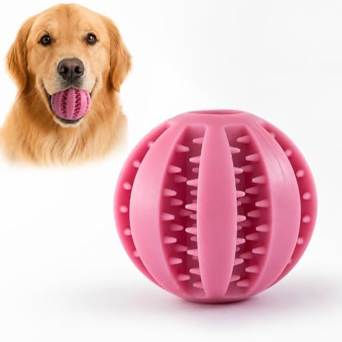 GASHIK Dog Treat Ball for Dogs, Rubber Dental Chew Toy for Dogs