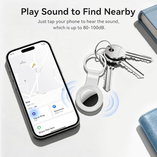 Air Tracker Tag-2 Pack, Smart Item Tags [Apple MFi Certified] | With Find My app (iOS Only), Key Finder Locator Luggage Tag for Keys, Bags, Wallets, Backpack, Suitcases, Replaceable Battery