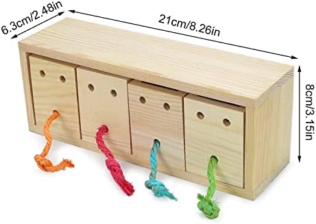 Litewoo Wooden Bird Foraging Feeder Toy for Parrots Budgie Parakeet