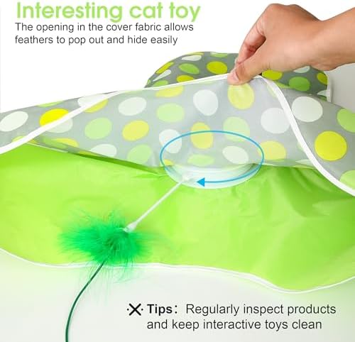 Interactive Cat Toys for Indoor Cats & Kittens - Automatic Hide & Seek Toy with Feather Tail,Squeaky Mouse Sounds, Motion Activated,USB Rechargeable Boredom Relief & Self Play Enrichment Game