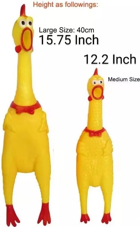 Screamin' Chicken Dog Toy with Squeaker | Durable Rubber | Interactive Fetch & Chew Toy for Small, Medium and Large Dogs | American Owned Small Business