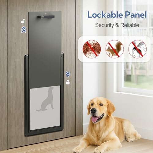 Full Seal-Flaps XL Dog Door for Interior/Exterior Doors | Aluminum Frame, Pets Up to 220 Lb, Energy-Efficient Insulated Doggy Door, Extreme Weather, Sliding Lock Panel