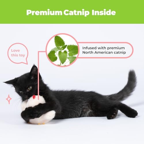 Best Pet Supplies Catify Interactive Flapping Cat Toy - Chick, Beige