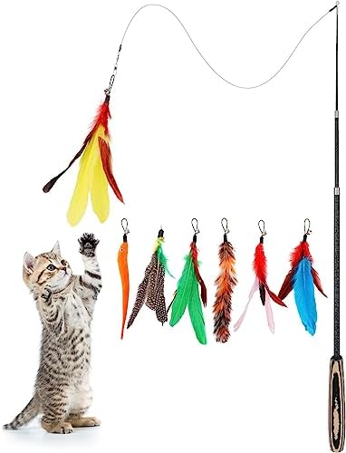 Pawaboo Interactive Cat Toys for Indoor Cats, Cat Wand Toys