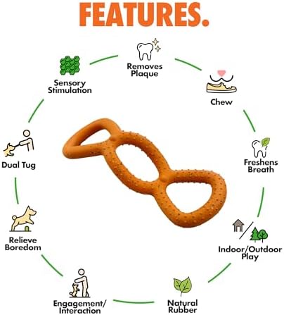 Max Fusion Tug Dog Toy, XL, Orange, Made with Nike Grind