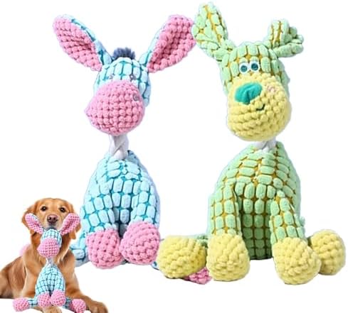 2026 New Dog Toys For Aggressive Chewers Indestructible Dog Toy, Durable Squeaky Plush Toy For Small Medium Large Dogs, Interactive Chew Toy For Teething Puppies Indoor Outdoor Play (Blue+Green)