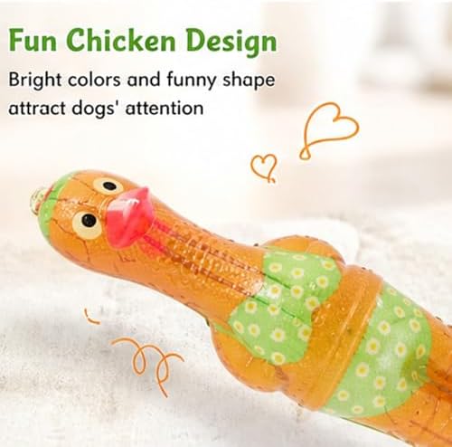 Molaxpet Squeaky Dog Toy Chicken Design with Funny Swimming Suit Chew Toy