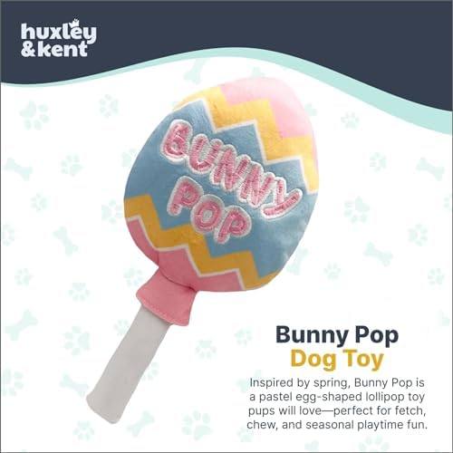 Huxley & Kent Power Plush Squeaky Dog Toy, Bunny Pop, Large