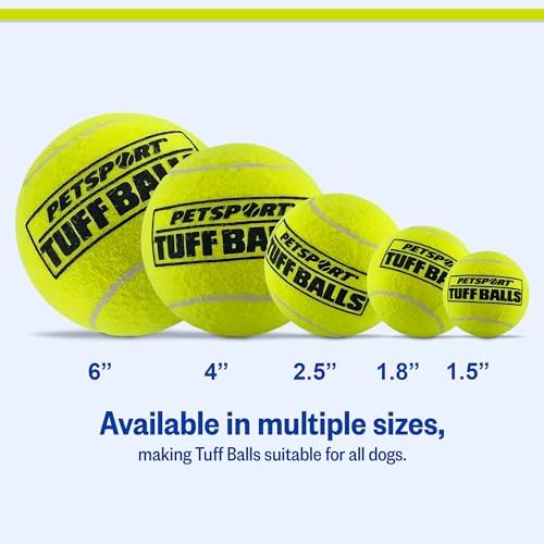 PetSport Mini Tuff Ball - Tennis Balls for Small Dogs, Great for Boredom and Aggressive Chewers, Interactive, Certified Non-Toxic, Won’t Wear Down Teeth - 1.5" (Pack of 2)