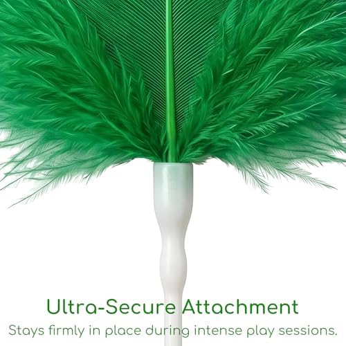 6-Pack Replacement Feathers for Hide and Seek Interactive Cat Toy, Upgraded Durable Wand Attachments Compatible with Umosis and Sofolor Automatic Kitten toys, Moving Feather Refills for Indoor Cats