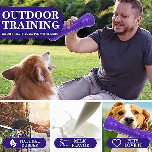 ZIKATON Dog Squeaky Toys for Aggressive Chewers, Durable Chew Toys for Large Medium Breed Dog, Tough Durable Dogs Toys with Natural Rubber
