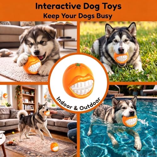 Squeaky Dog Chew Toys, Interactive Tough Indestructible Dog Toys for Aggressive Chewers, Medium to Large Dogs, Indoor & Outdoor Use