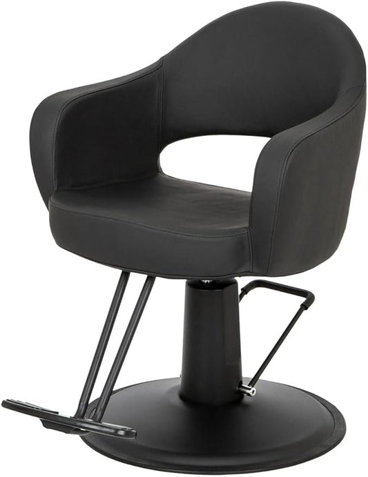 Buy-Rite Cleo Salon Chair for Professional Salons & Barbershops, Vinyl Upholstery, Seamless Seat for Easy Cleaning, Premium Comfort, Heavy-Duty Frame, Round Base, YLG-376-STD