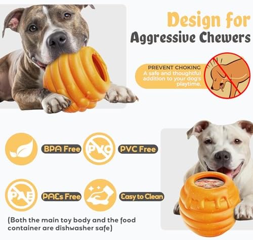 Dog Enrichment Toy for Aggressive Chewers for Boredom, Orange
