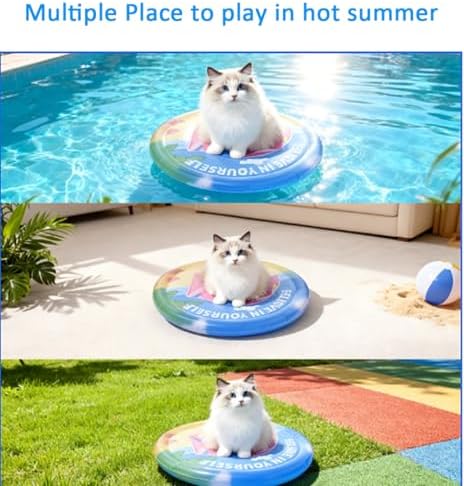 Upgraded Thickened Cat Water Bed Interactive Cat Toys Pet Play Mat Water Pad for Indoor Cats Multiple Breeds Stress Relief (Blue, Small(L25.5XW25.5Inch))