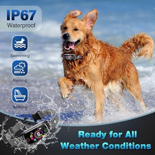 Dog Bark Collar for Large Medium Small Dogs,Smart Automatic AI Bark Collar for Dogs,Effective Anti-Barking Training Collar, with IP67 Waterproof, 4 Safe Training Modes and 8-Level Sensitivity