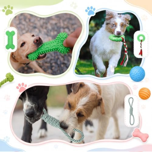 Syhood 60 Pcs Squeaky Dog Toys Bulk Plush Rope, Green, Green Style