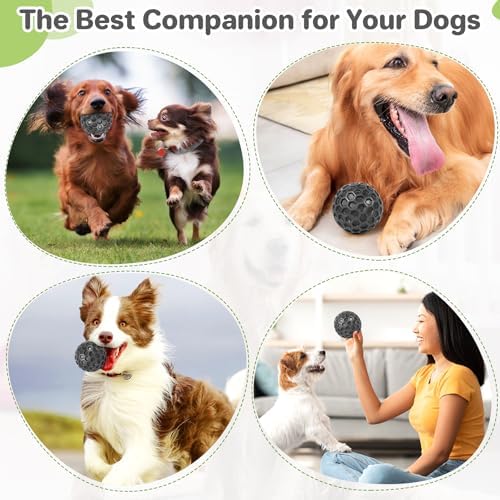 DISSKNIC Indestructible Squeaky Dog Balls Puppy Toys, Interactive Dog Toys for Small Dogs, Puppy Chew Toys for Teething and Relax, Dogs Chew Toy Balls Small Toys for Small Breed